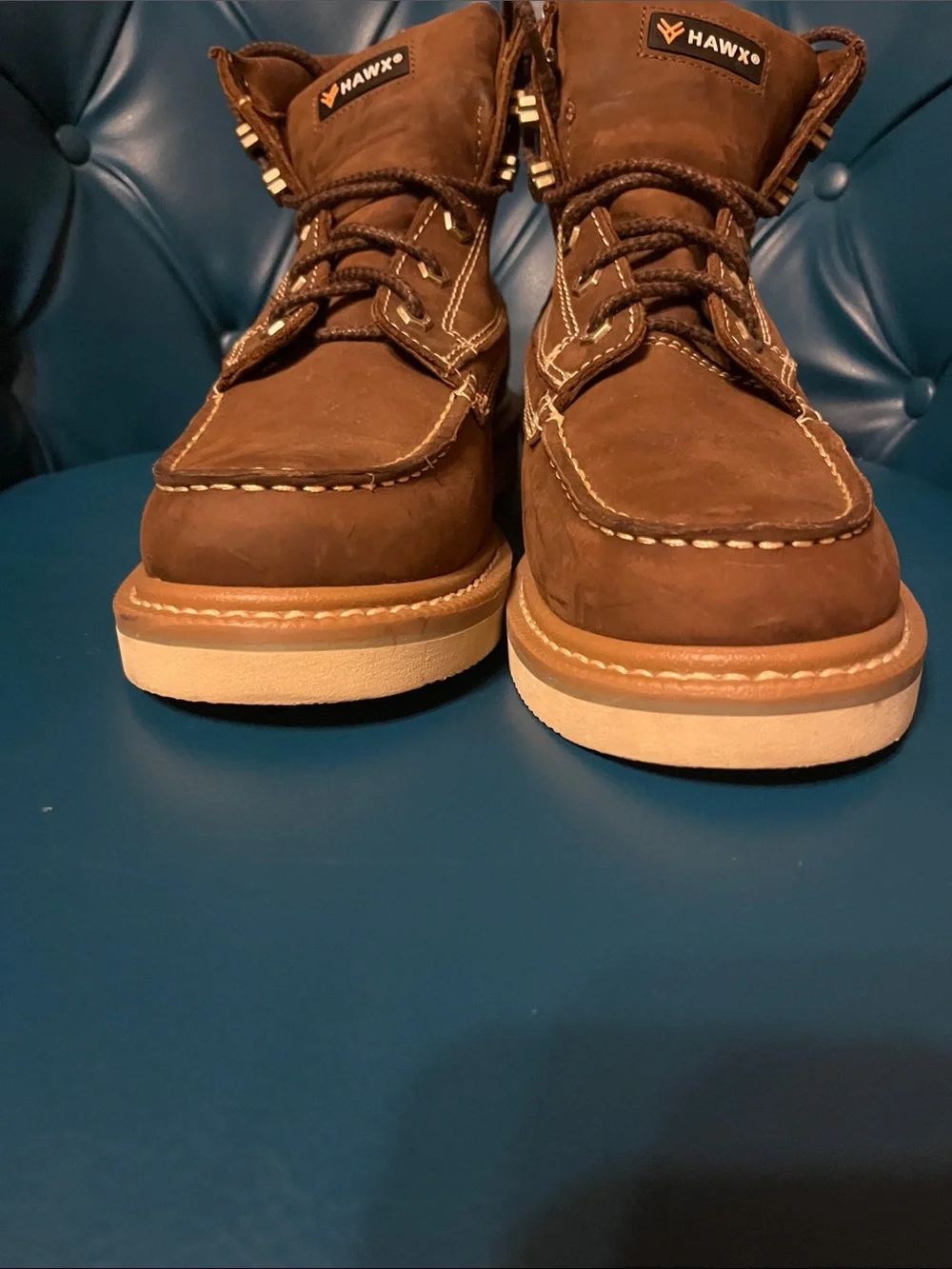 HAWX Men's Brown Leather 6” Work Boots
